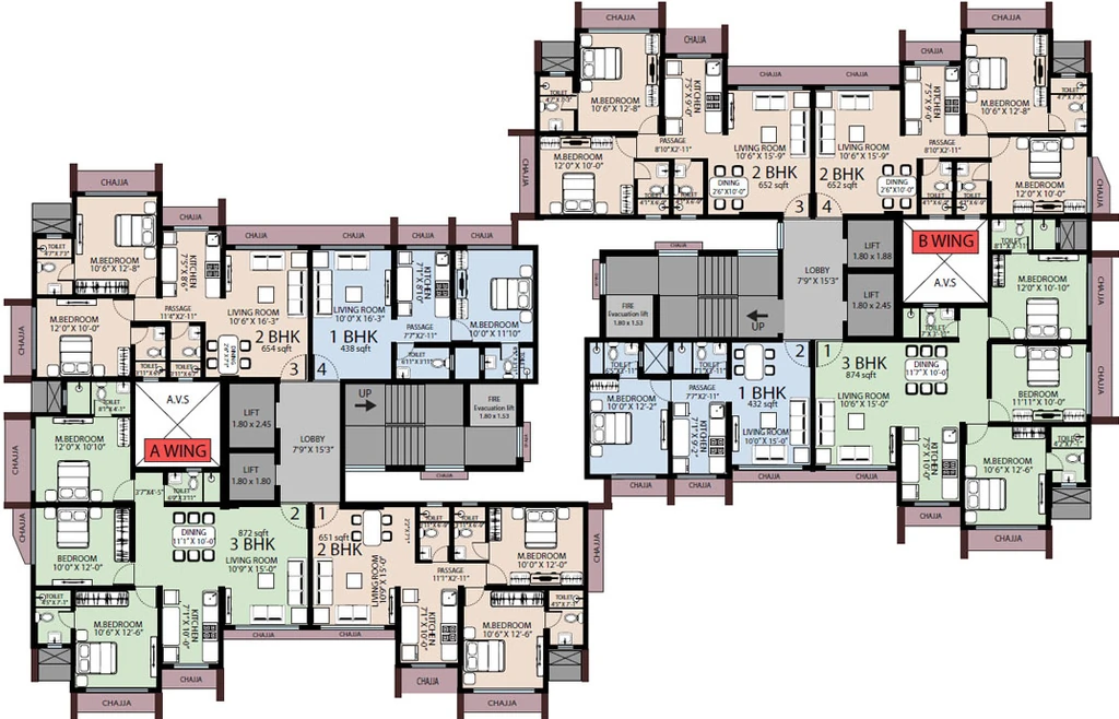 Floor Plan of Sanghvi Pride in Dahisar East, Mumbai - Image 344630