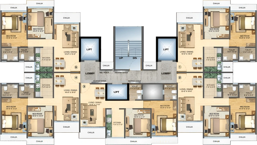 Floor Plan of Swastik Sapphire in Vikhroli East, Mumbai - Image 344917