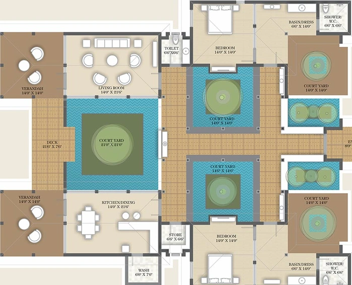 2 BHK House/Villa in Hrishikesh 17 Courtyard in Dabhoda, Gandhinagar - Image 835892