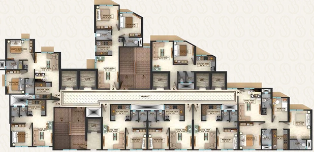 Floor Plan of Quba Blue Ocean in Agripada, Mumbai - Image 300258