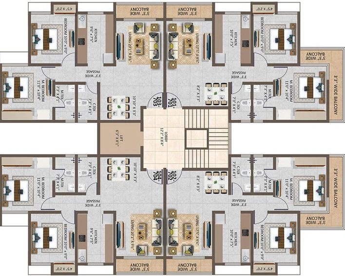Floor Plan of Quba Sky Valley in Mumbra, Thane - Image 247391
