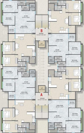 Floor Plan of DD Prarthana Vihar in Sevasi, Vadodara - Image 128506