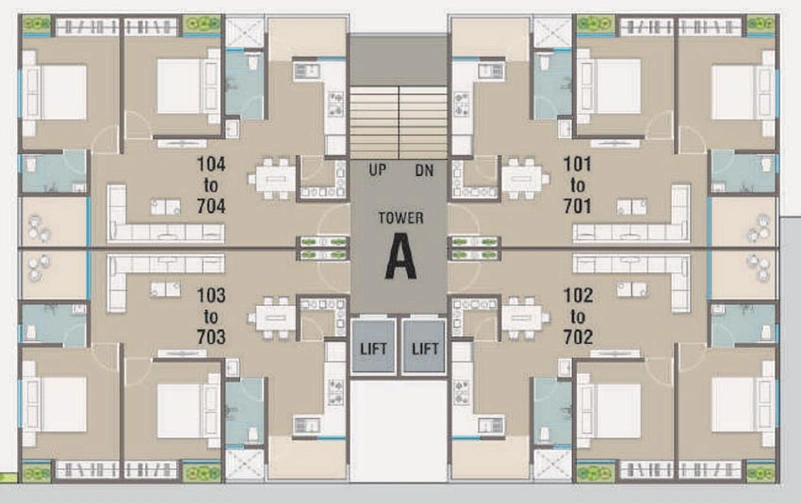 Floor Plan of Swastik Samruddhi Heights in Bhayli Road, Vadodara - Image 128234