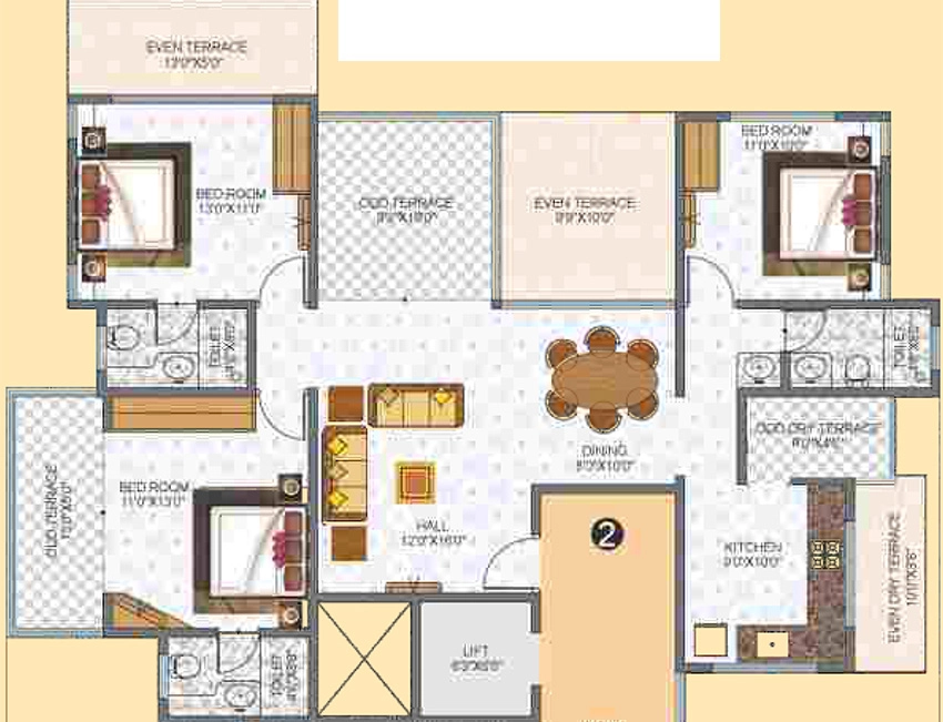 3 BHK Flat in Rama Rich Woods in Chikhali, Pune - Image 886793