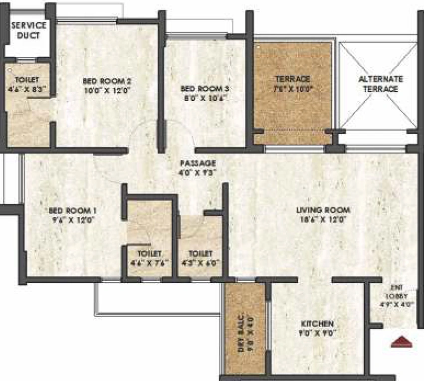 3 BHK Flat in Rama Melange Residences in Hinjewadi, Pune - Image 886781