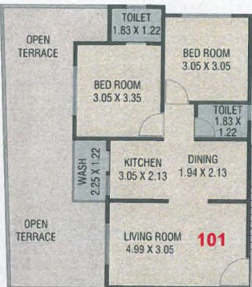 2 BHK Flat in Brinja Residency in Tarsali, Vadodara - Image 801835