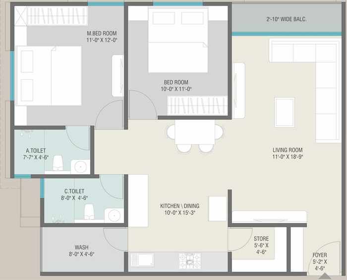 2 BHK Flat in Shiv Enclave in Waghodia Road, Vadodara - Image 801848