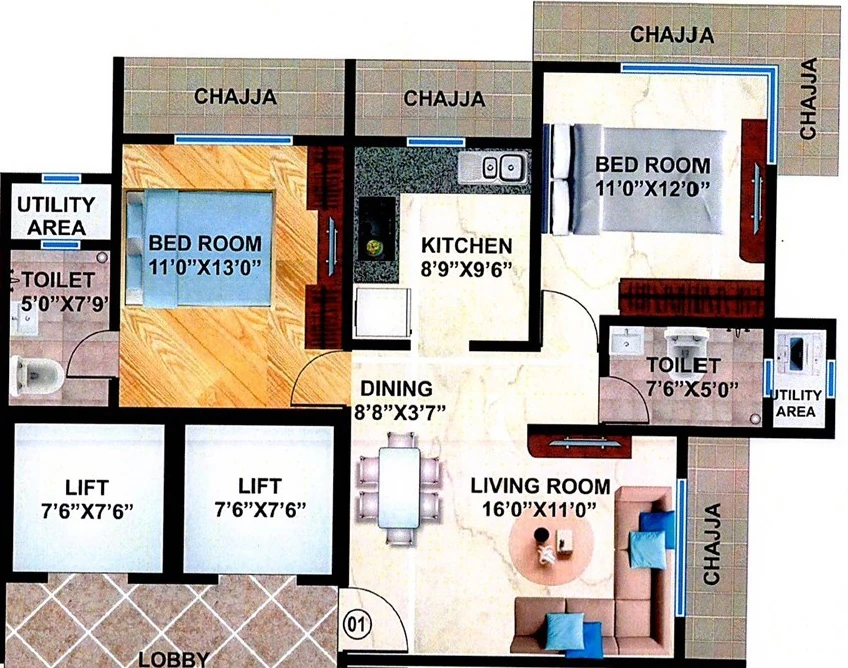 2 BHK Flat in Apsara Heritage in Chembur East, Mumbai - Image 877890
