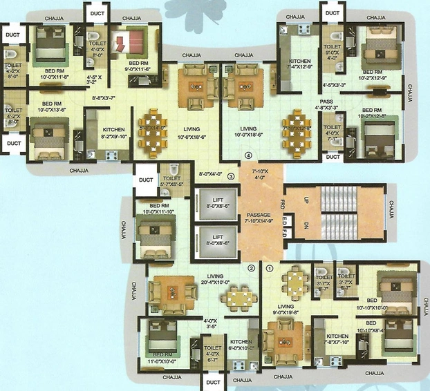Floor Plan of Marble Heights in Dahisar East, Mumbai - Image 56517