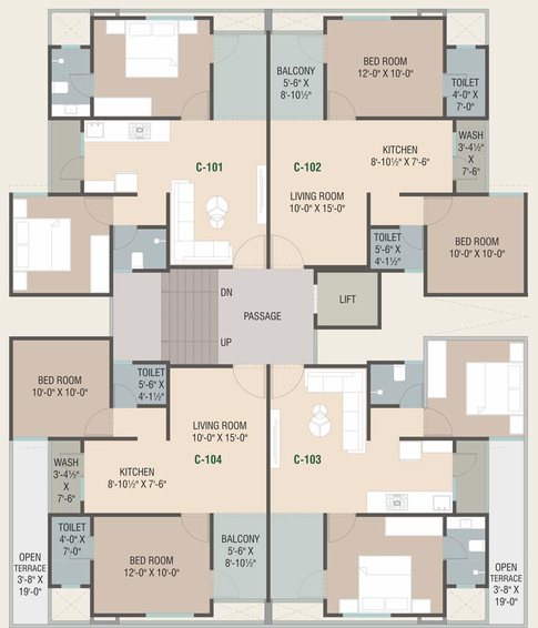 Floor Plan of Pramukh Nilkanth Sky in Madhavpura, Vadodara - Image 128925