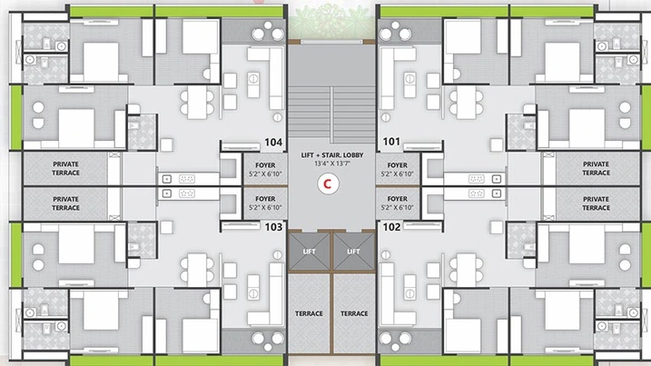 Floor Plan of Kautilya One54 in Chandkheda, Ahmedabad - Image 264029