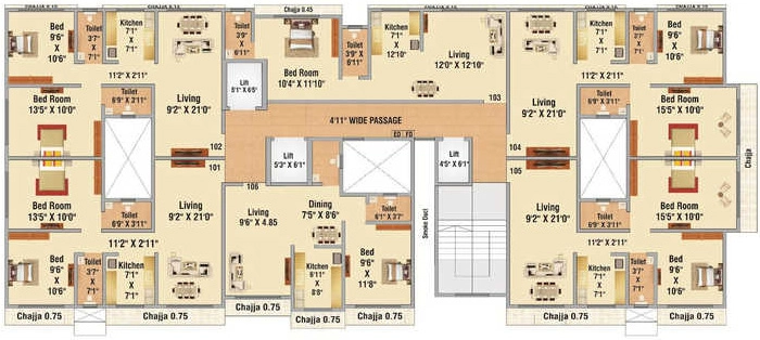 Floor Plan of Hirani Sagar Heritage in Kurla East, Mumbai - Image 333047