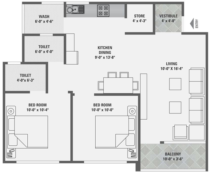 2 BHK Flat in Shrinath Sahitya Green in Waghodia Road, Vadodara - Image 801856