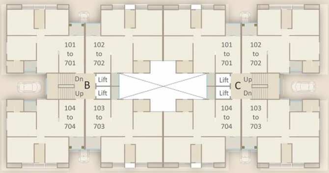 Floor Plan of Aatman Pearl Heights in Ankhol, Vadodara - Image 129008