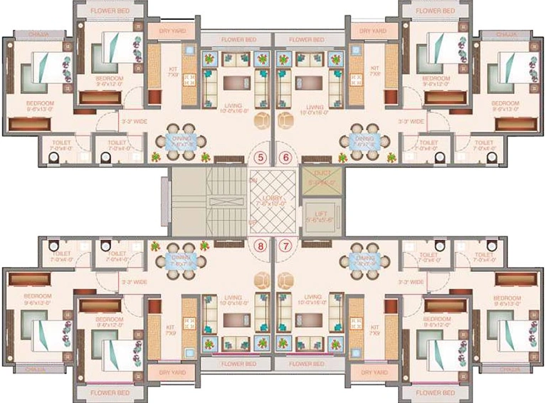 Floor Plan of Veena Velocity Phase 2 in Vasai West, Palghar - Image 229379