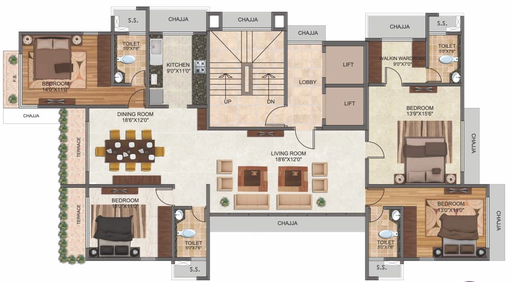 4 BHK Flat in Tridhaatu Samruddhi in Chembur East, Mumbai - Image 886435