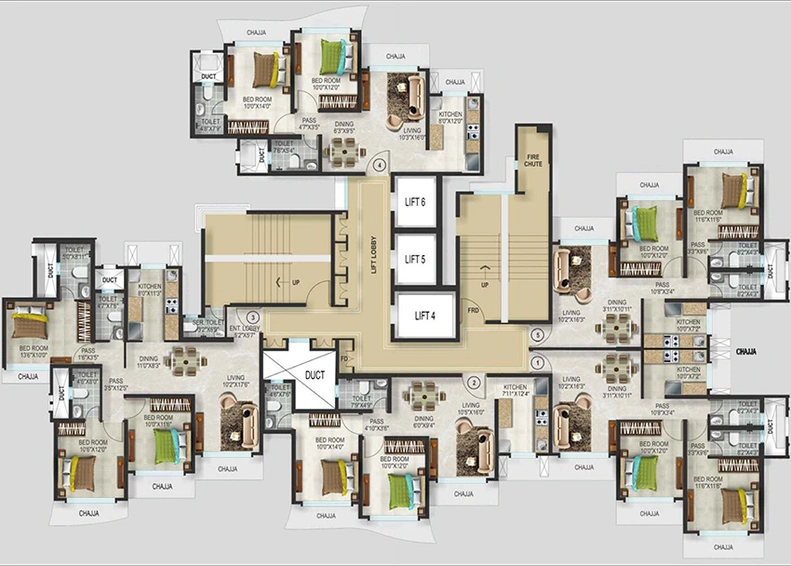 Floor Plan of Romell Aether in Goregaon East, Mumbai - Image 304550