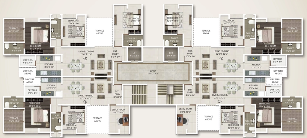 Floor Plan of Gini Viviana in Balewadi, Pune - Image 349897