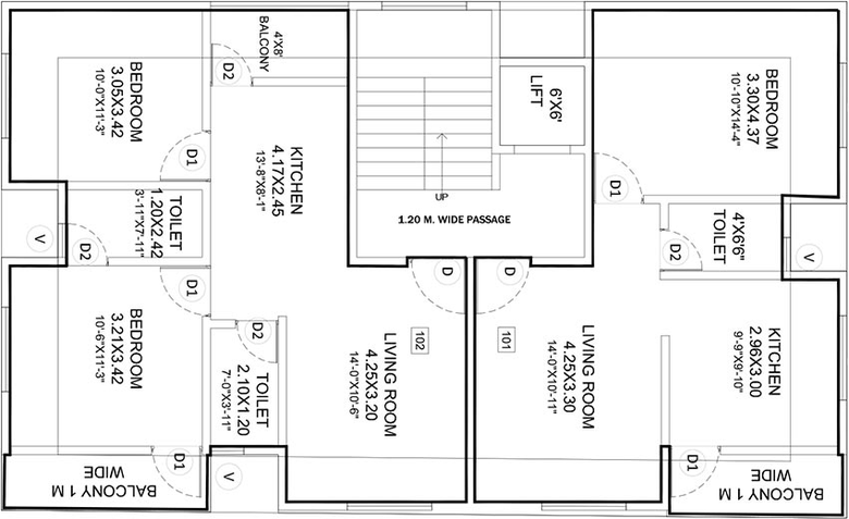 Floor Plan of Om Aaradhya Heights in Pimple Nilakh, Pune - Image 225520