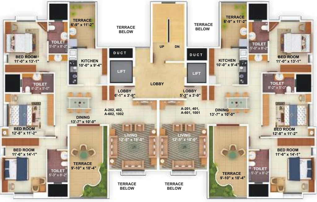 Floor Plan of Kakkad Ambiience Greendale in Ghorpadi, Pune - Image 349906