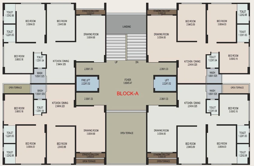 Floor Plan of 9 Brothers Swastik Rise in South Bopal, Ahmedabad - Image 124252