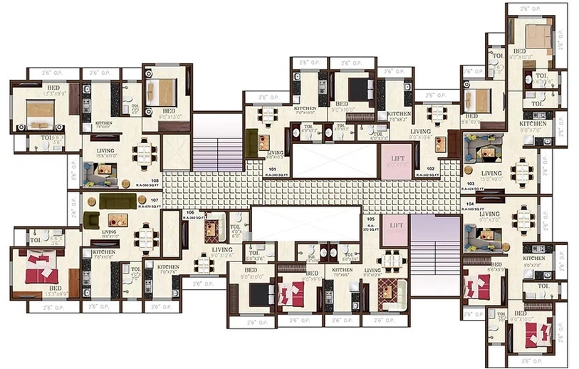 Floor Plan of DGS Sheetal Abhishek in Virar East, Palghar - Image 249253