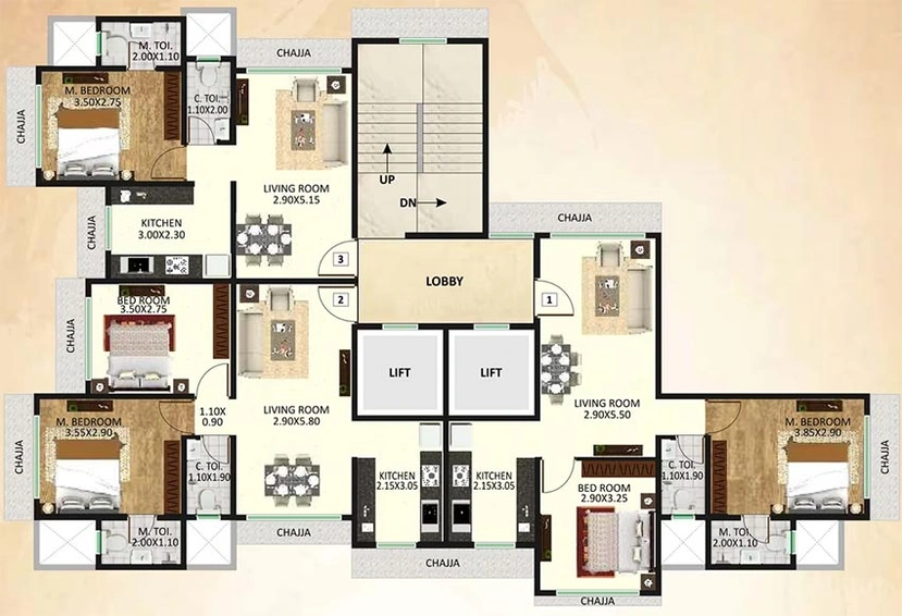 Floor Plan of DGS Sheetal Aradhana in Malad West, Mumbai - Image 248356