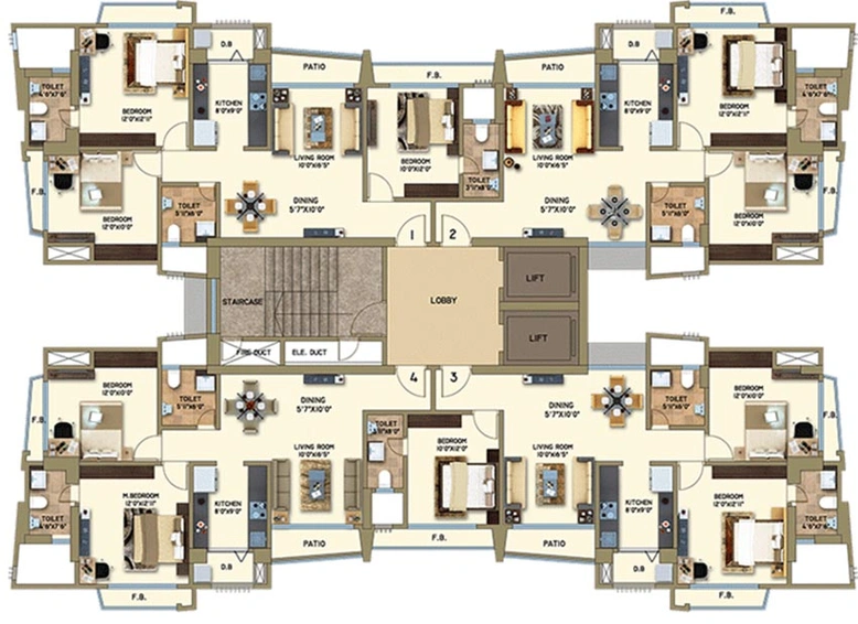 Floor Plan of Arkade Art in Mira Road East, Thane - Image 256127