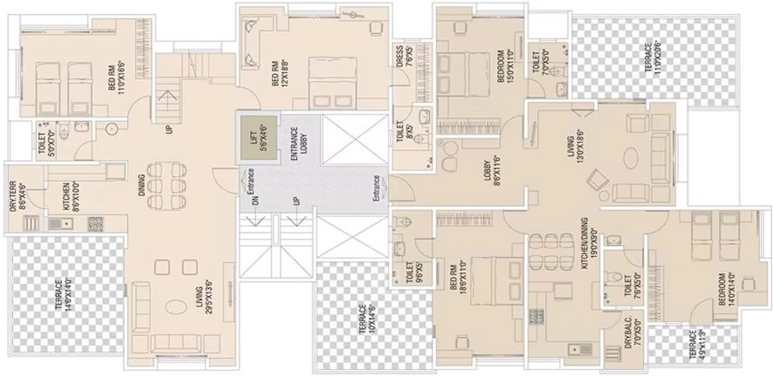 Floor Plan of Tejraj Tej Crest in Shivaji Nagar, Pune - Image 349565