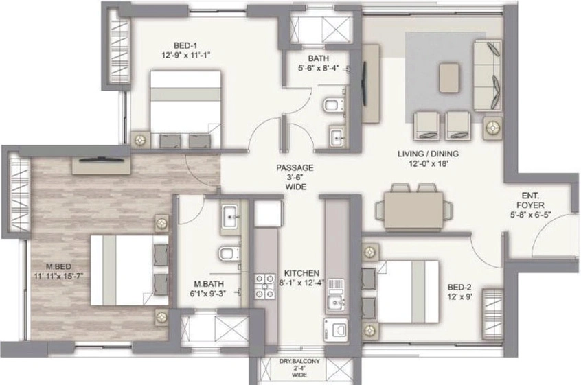 3 BHK Flat in Sunteck Signature Island in BKC, Mumbai - Image 886190