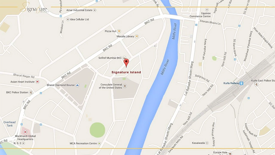Location of Sunteck Signature Island in BKC, Mumbai - Image 344896