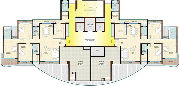 Floor Plan of Sunteck Signia Oceans in Airoli, Navi Mumbai - Image 257571
