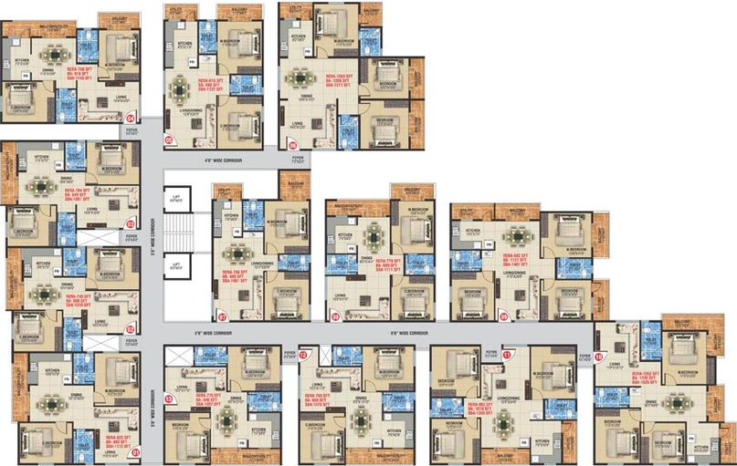Floor Plan of Sanjeevini Sanctuary in Whitefield, Bangalore - Image 124337