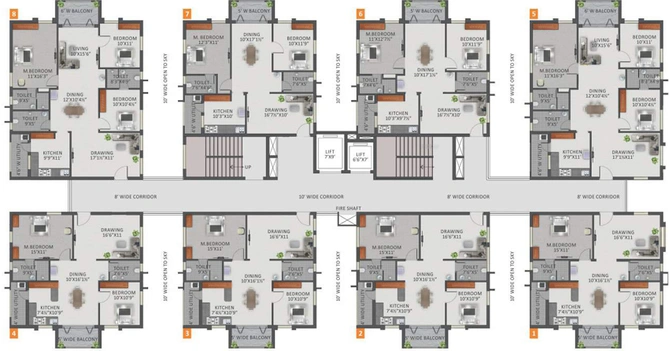 Floor Plan of Greenmark Galaxy Apartments in Kondapur, Hyderabad - Image 126038