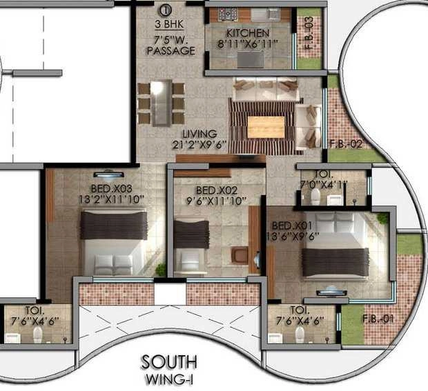3 BHK Flat in Marathon Monte Vista in Mulund West, Mumbai - Image 879947