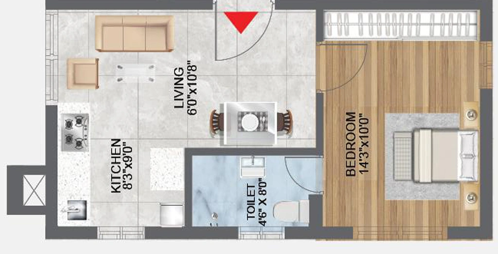 1 BHK Flat in Madhu Park Ville in Tellapur, Hyderabad - Image 793814