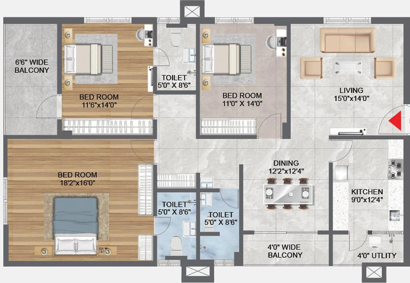 3 BHK Flat in Madhu Park Ville in Tellapur, Hyderabad - Image 793820