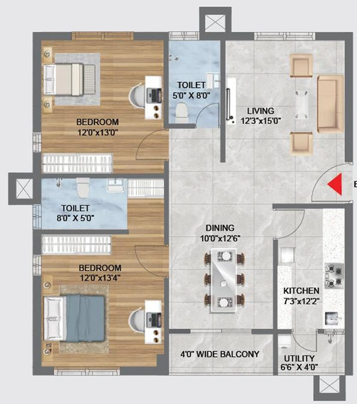 2 BHK Flat in Madhu Park Ville in Tellapur, Hyderabad - Image 793816