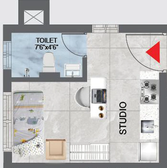 1 RK Flat in Madhu Park Ville in Tellapur, Hyderabad - Image 793812