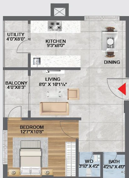 1 BHK Flat in Madhu Park Ville in Tellapur, Hyderabad - Image 793815