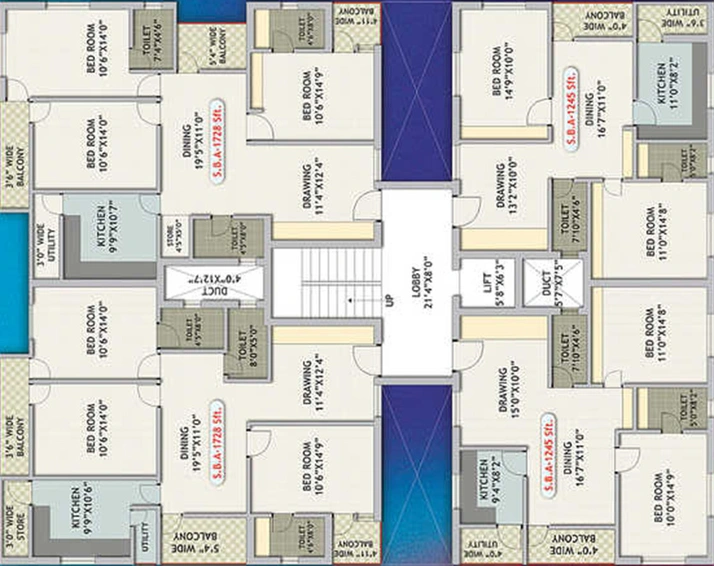 Floor Plan of Khushi Upahaar in BJB Nagar, Bhubaneswar - Image 255537