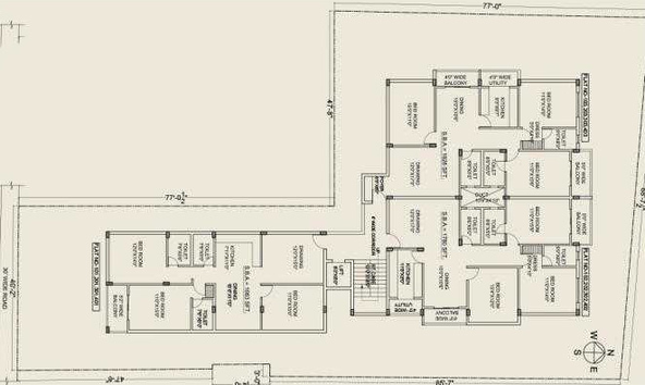 Floor Plan of Lifestyle Prahalad Residency in BJB Nagar, Bhubaneswar - Image 255594