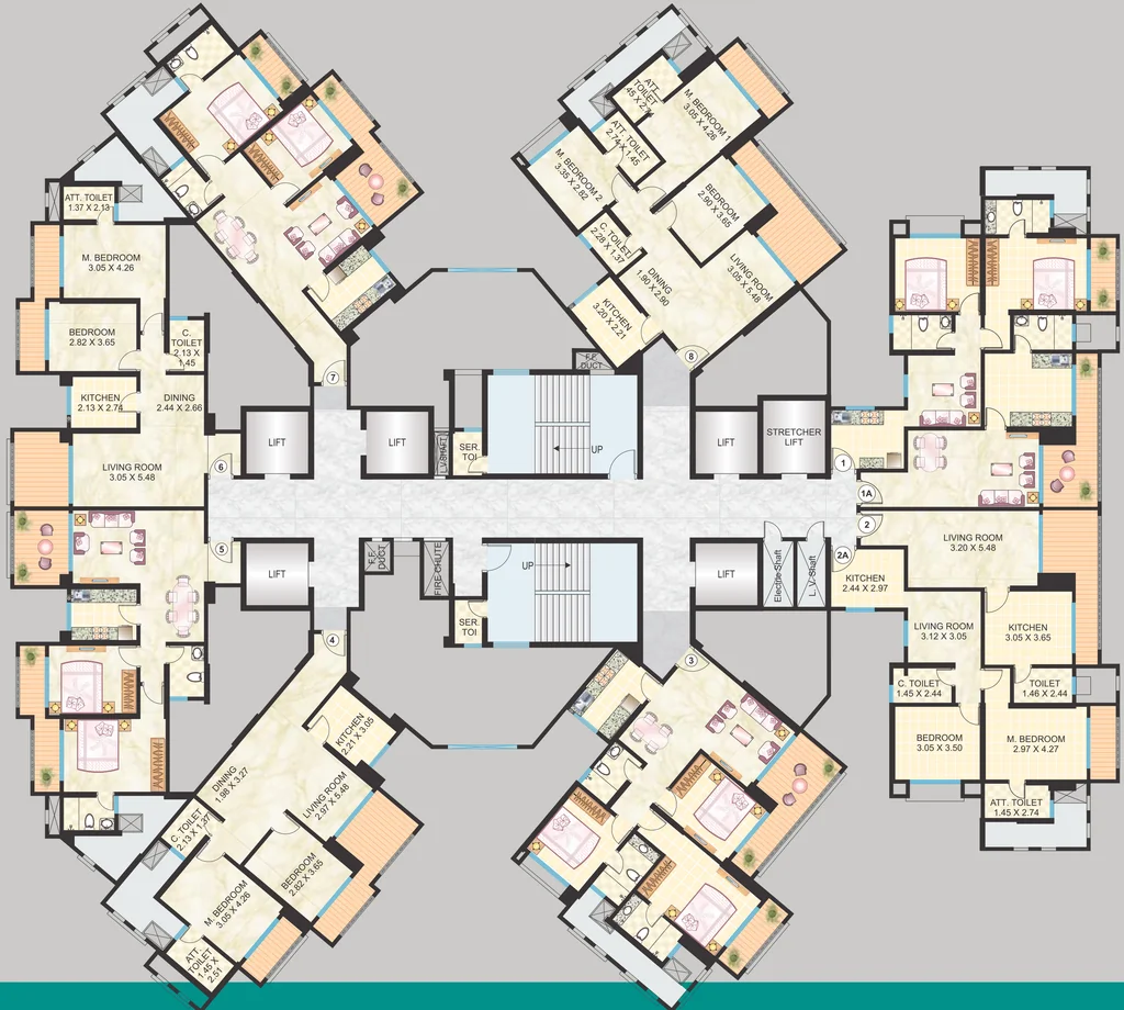Floor Plan of Dosti Ambrosia in Wadala East, Mumbai - Image 332955