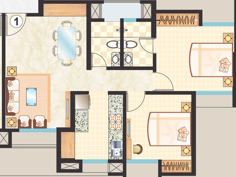 2 BHK Flat in Dosti Vihar in Thane West, Thane - Image 835870