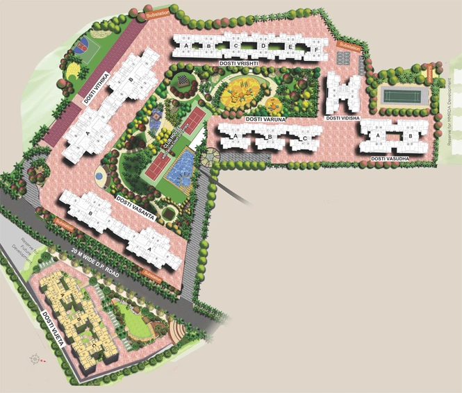 Master Plan of Dosti Vihar in Thane West, Thane - Image 231353