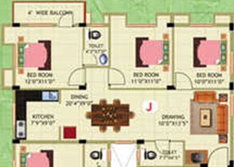 3 BHK Flat in Mason Star Club in Kalarahanga, Bhubaneswar - Image 847438