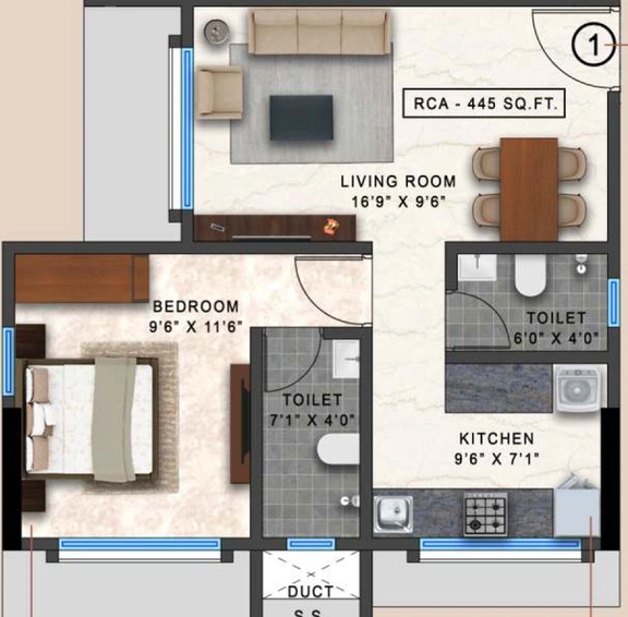 1 BHK Flat in Mohini Zen Vrindavan in Dahisar East, Mumbai - Image 462562