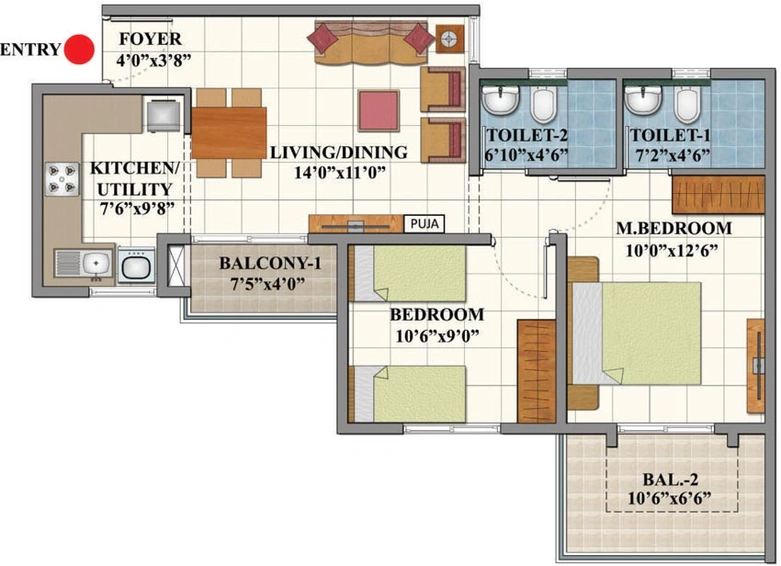 2 BHK Flat in Shriram 122 West in Mangadu, Chennai - Image 785895