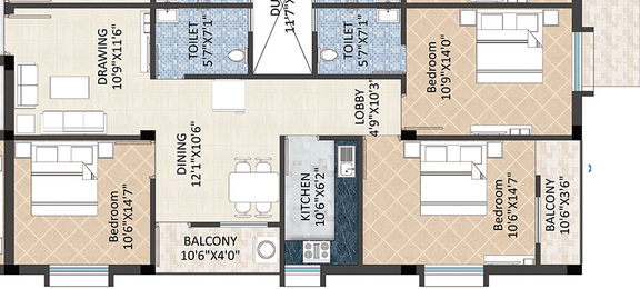 3 BHK Flat in Dharma Residency in Gadakan, Bhubaneswar - Image 848911