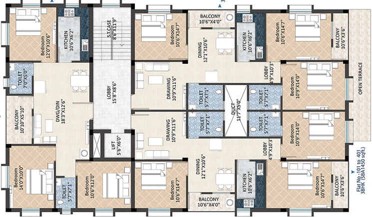 Floor Plan of Dharma Residency in Gadakan, Bhubaneswar - Image 259049